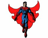 Dibujo Un Super héroe volando pintado por superchic