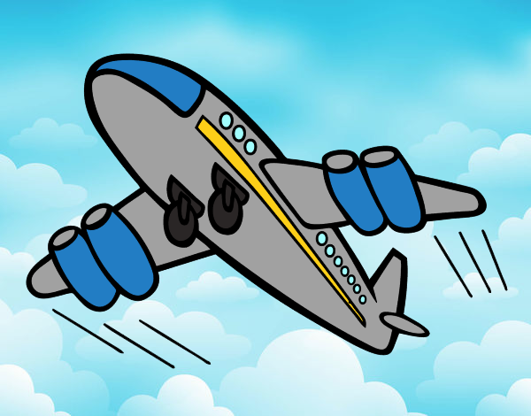 Dibujo Avión rápido pintado por 55555