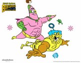 Dibujo Bob Esponja - Sr Súper Dúper y burbuja invencible pintado por LeoGL