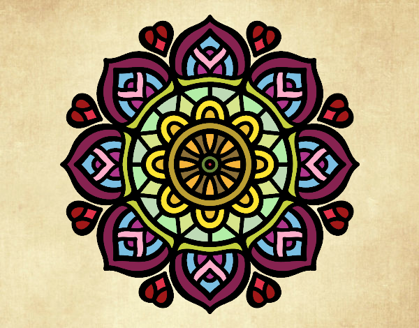 Dibujo Mandala para la concentración mental pintado por Ampa66