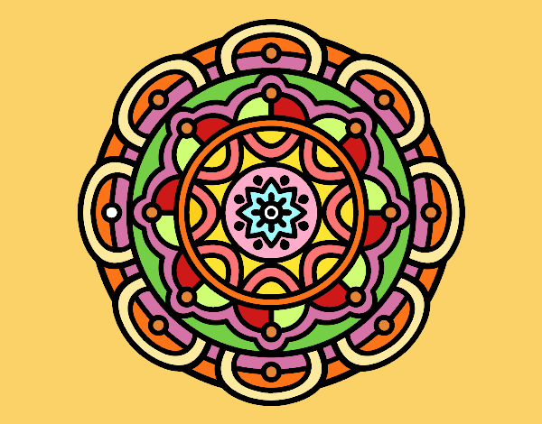 Dibujo Mandala para la relajación mental pintado por Laratrans