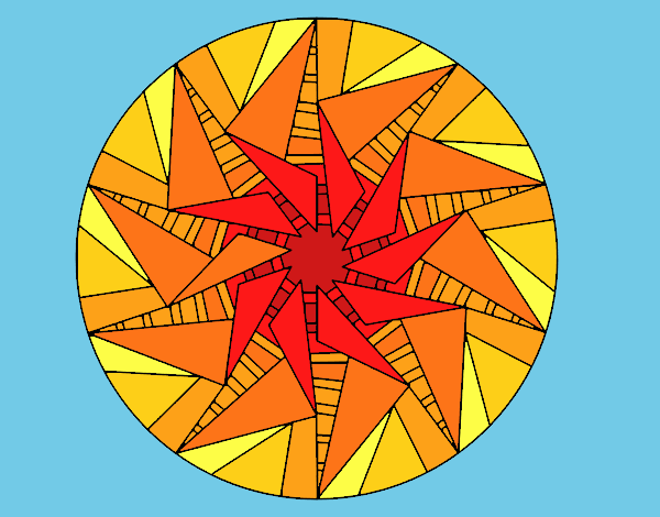 Dibujo Mandala sol triangular pintado por MYRNA1938