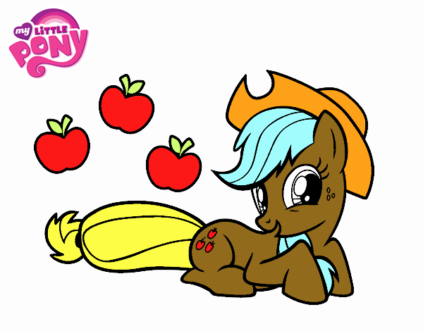 Dibujo Applejack y sus manzanas pintado por Francesita