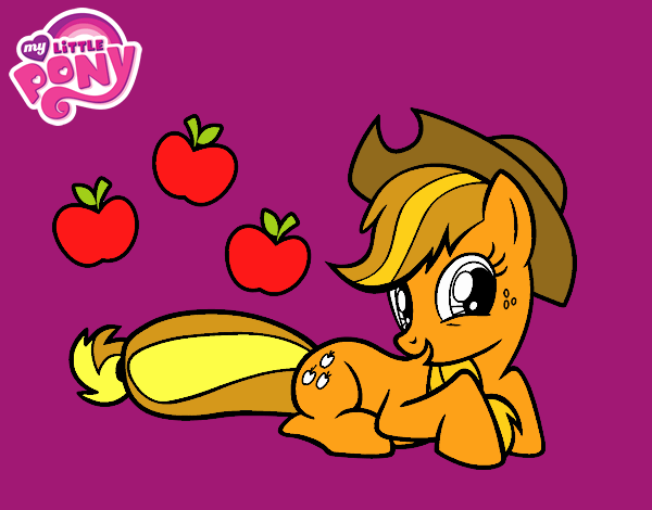 Dibujo Applejack y sus manzanas pintado por nadia333