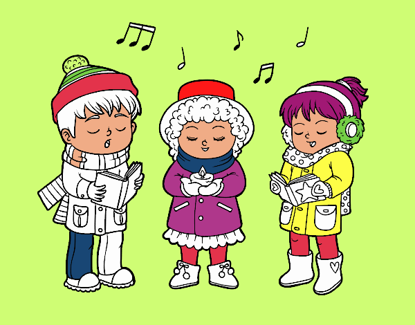 Dibujo Cantantes navideños pintado por rakeljoel