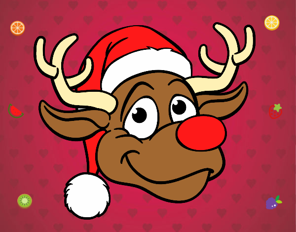 Dibujo Cara de reno Rudolph pintado por theblack