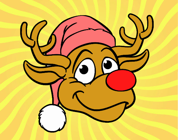 Dibujo Cara de reno Rudolph pintado por Kevin8