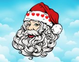 Dibujo Cara de Santa Claus para Navidad pintado por florecer