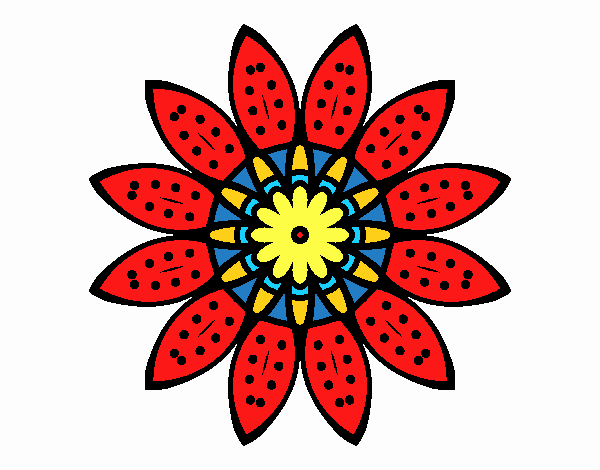 Dibujo Mandala flor con pétalos pintado por CLEONEFER
