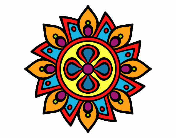 Dibujo Mandala flor sencilla pintado por CLEONEFER