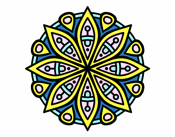 Dibujo Mandala para la concentración pintado por CoriSadnes