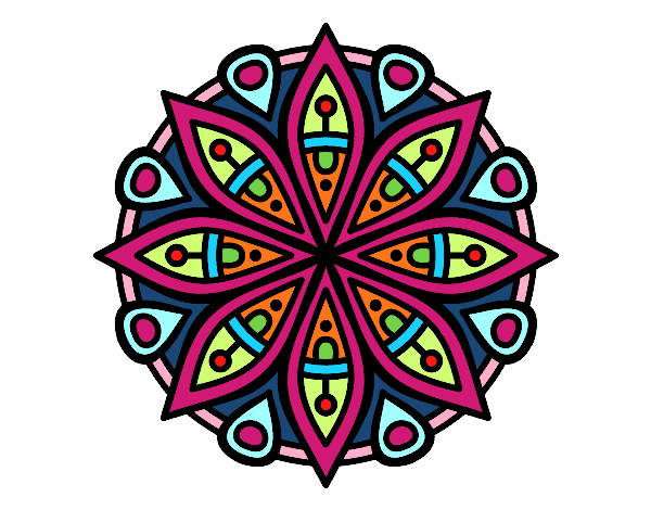 Dibujo Mandala para la concentración pintado por jenniferf8