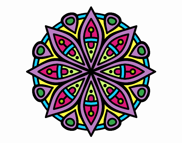 Dibujo Mandala para la concentración pintado por LauPoveda