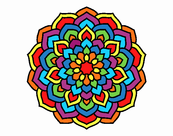 Dibujo Mandala pétalos de flor pintado por LauPoveda