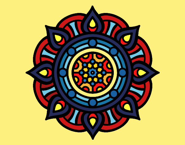 Dibujo Mandala puntos de fuego pintado por CLEONEFER