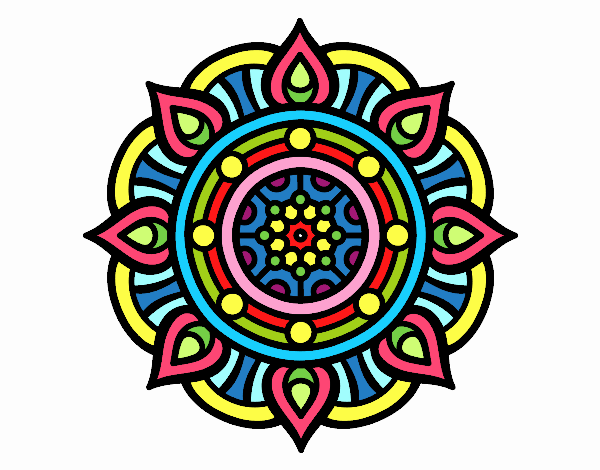 Dibujo Mandala puntos de fuego pintado por LauPoveda