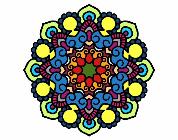 Dibujo Mandala reunión pintado por jenniferf8