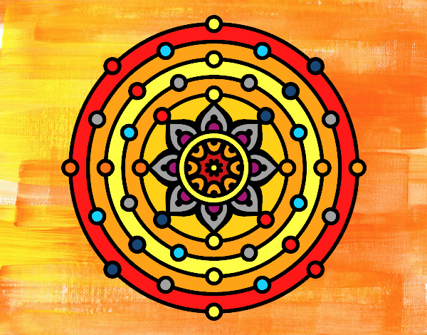 Dibujo Mandala sistema solar pintado por alinita