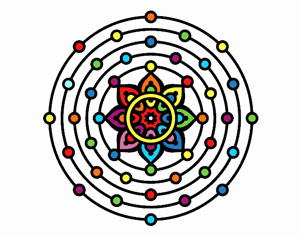 Dibujo Mandala sistema solar pintado por LauPoveda