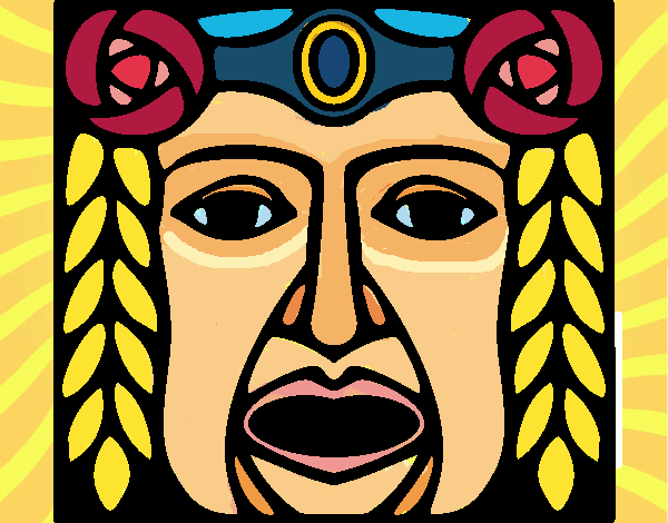 Dibujo Máscara Maya pintado por CLEONEFER