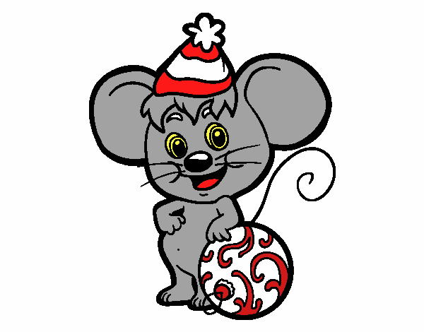 Ratón con Gorro de Navidad
