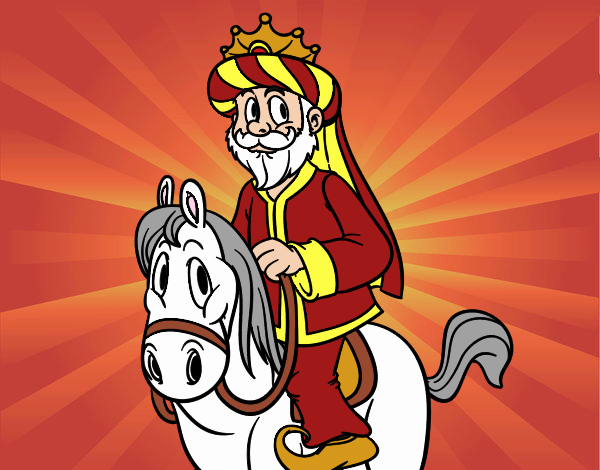 Dibujo Rey Gaspar a caballo pintado por MaxYc
