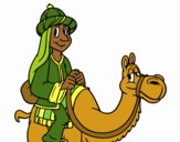 Dibujo Rey Melchor en camello pintado por MaxYc