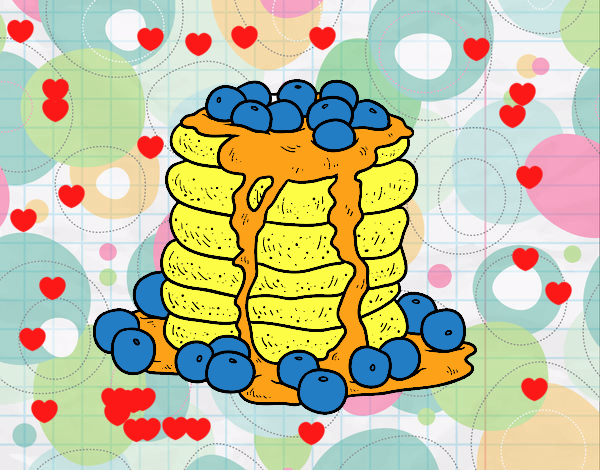 Hot Cakes con miel y arandanos azules