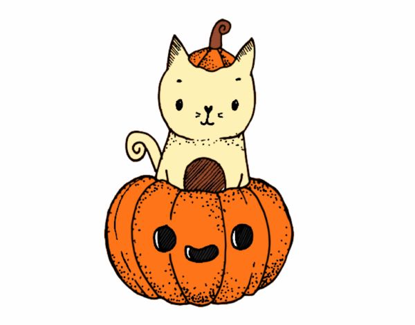 Dibujo Un gatito de Halloween pintado por Sofia12420