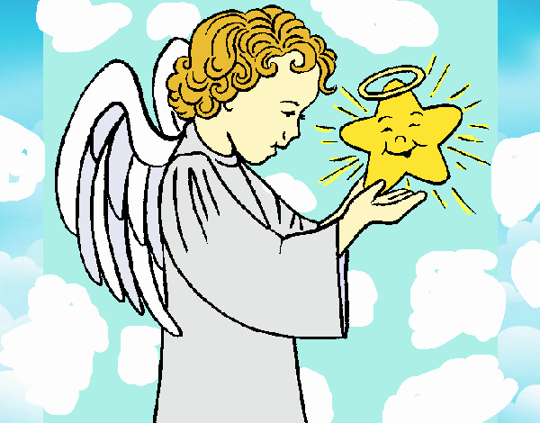 Dibujo Ángel y estrella pintado por maypro113