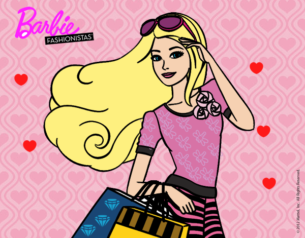 Dibujo Barbie con bolsas pintado por skydash