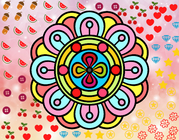 Dibujo Mandala flor creativa pintado por yiyii