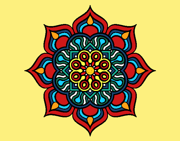 Dibujo Mandala flor de fuego pintado por CLEONEFER