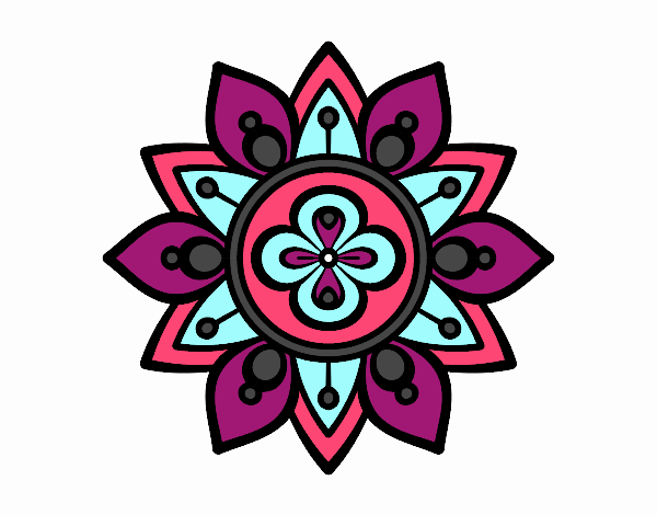 Dibujo Mandala flor de loto pintado por xochittl 