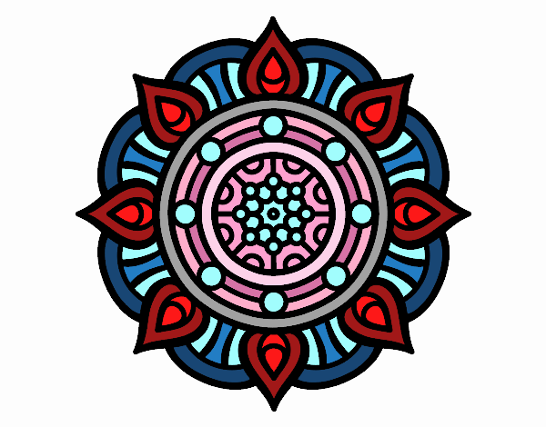 Dibujo Mandala puntos de fuego pintado por ABYTREJO