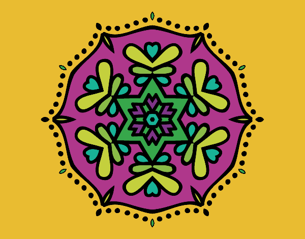 Dibujo Mandala simétrica pintado por CLEONEFER