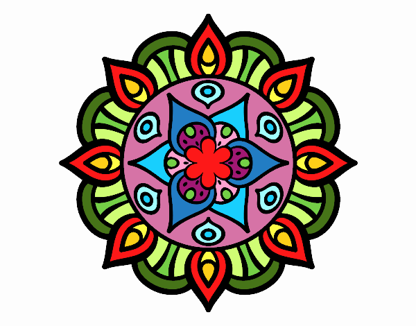 Dibujo Mandala vida vegetal pintado por Iridial