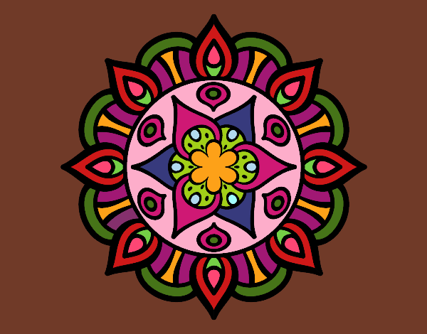 Dibujo Mandala vida vegetal pintado por rosirojas