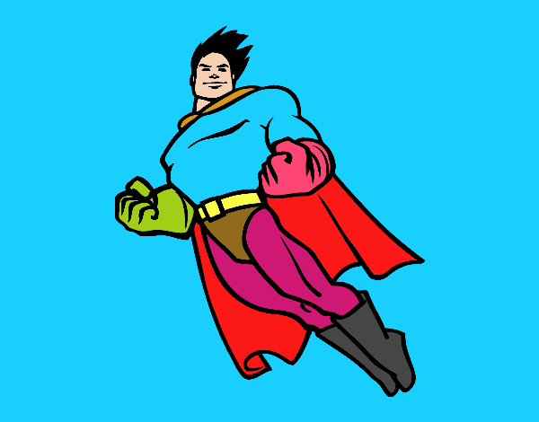 Dibujo Superman volando pintado por Francesita