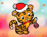 Dibujo Tigre navideño pintado por beto1emily