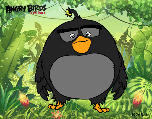 Dibujo Bomb de Angry Birds pintado por LosPrimos6