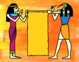 Dibujo Cleopatra y Thot pintado por 2017