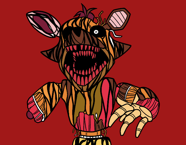 Dibujo Foxy terrorífico de Five Nights at Freddy's pintado por mandalis