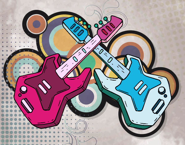 Dibujo Guitarras eléctricas pintado por mandalis