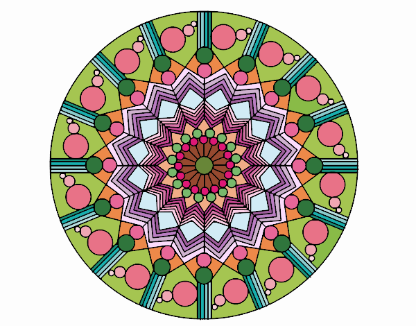 Dibujo Mandala flor con círculos pintado por Maria1236