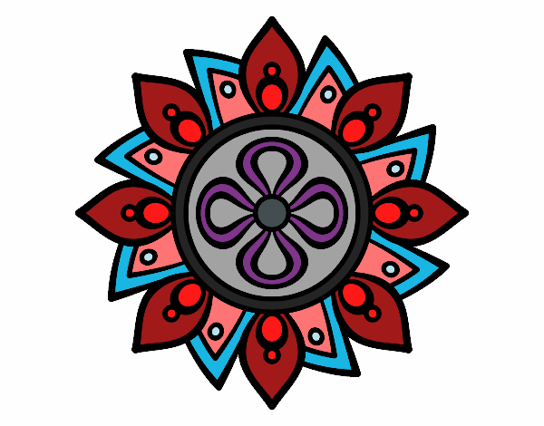 Dibujo Mandala flor sencilla pintado por jhoannelly