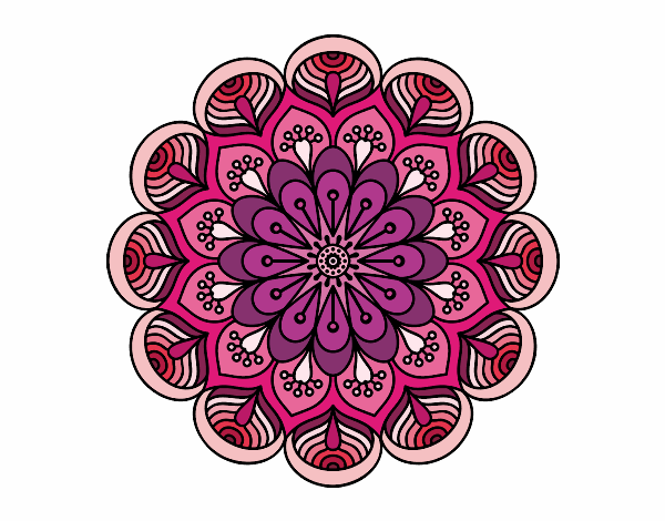 Dibujo Mandala flor y hojas pintado por Maria1236