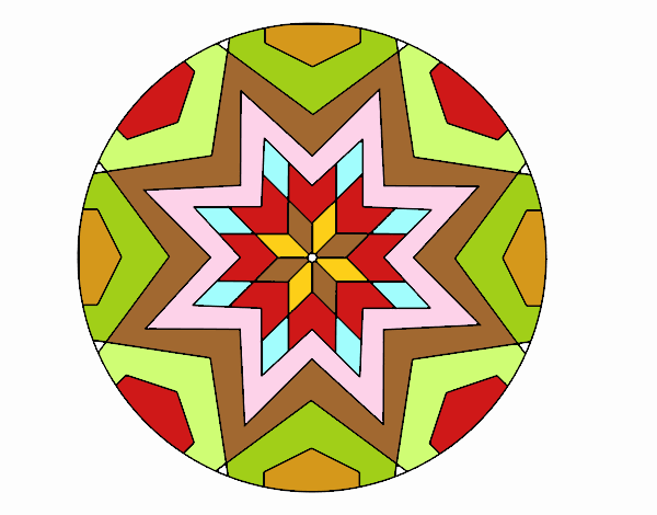 Dibujo Mandala mosaico estrella pintado por rosann
