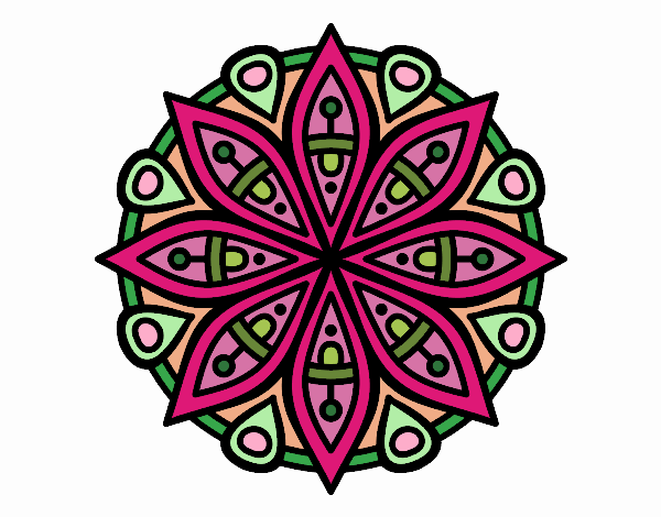 Dibujo Mandala para la concentración pintado por Maria1236