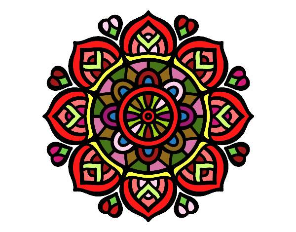 Dibujo Mandala para la concentración mental pintado por 09921